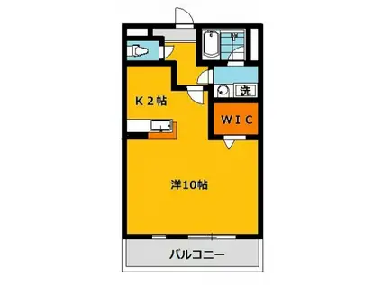 ポワールガーデンII(ワンルーム/3階)の間取り写真