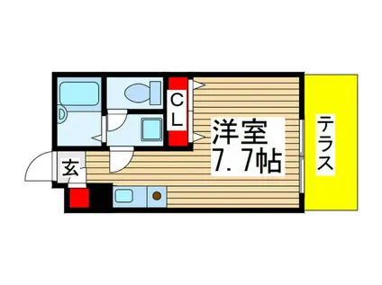 アヴァンセ新座(ワンルーム/1階)の間取り写真