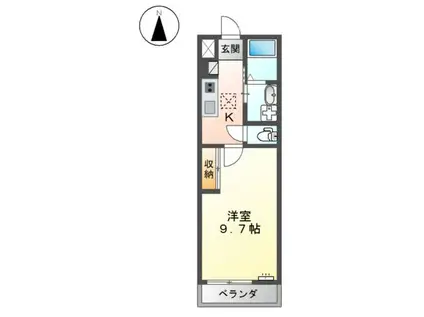 シェルル南畝III(1K/1階)の間取り写真