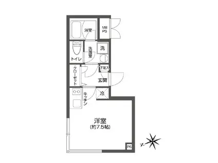 LEGALAND高円寺(ワンルーム/2階)の間取り写真