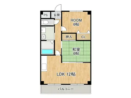フロントパーク守山(2LDK/3階)の間取り写真