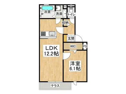 YKメゾン舞子台(1LDK/3階)の間取り写真