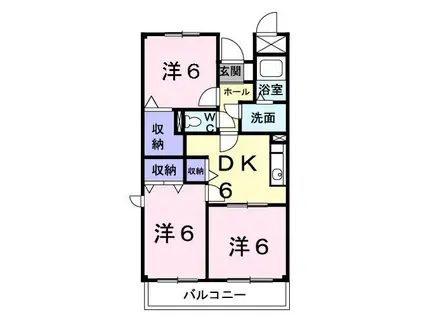 イーストパレス(3DK/4階)の間取り写真