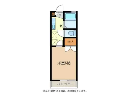 フォーブル白梅(1K/2階)の間取り写真