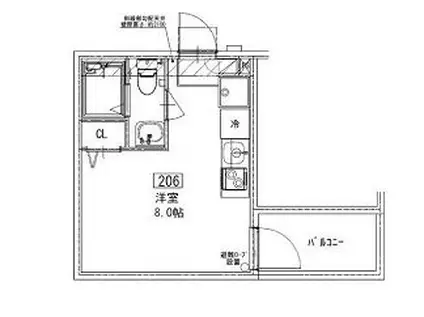 ソルナクレイシア荻窪II(ワンルーム/2階)の間取り写真