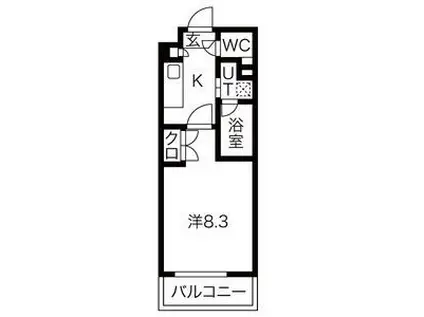 シティライフ藤ヶ丘西(1K/2階)の間取り写真