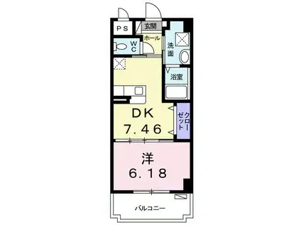 BCガーデンパレスI(1DK/3階)の間取り写真