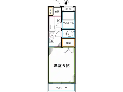 アイビーコートカナスギ(1K/1階)の間取り写真
