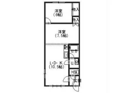 ハイホームマナミート(2LDK/1階)の間取り写真