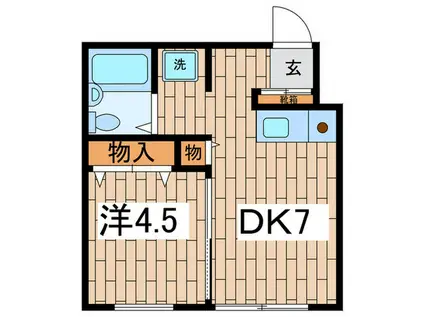 PATIOS(1DK/1階)の間取り写真