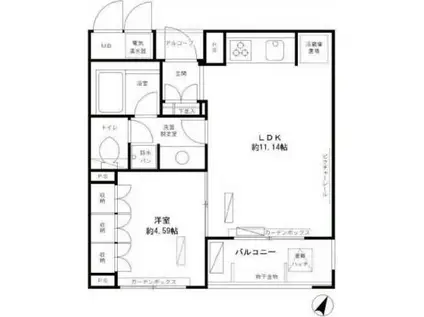 エル・セレーノ西早稲田(1LDK/2階)の間取り写真