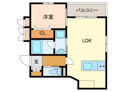FELSEN DREI フェルセドライ(1LDK/2階)の間取り写真