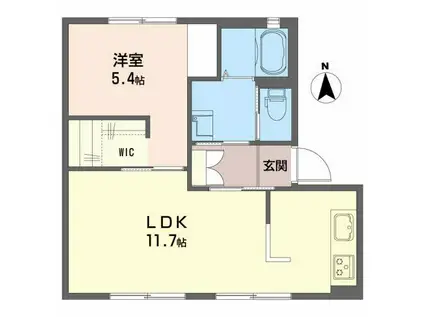 ディアスグレイス(1LDK/1階)の間取り写真