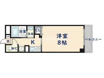 ネモフィラ(1K/4階)の間取り写真