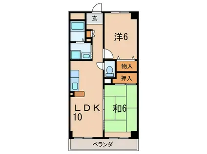 ラフィーネ武庫之荘(2LDK/4階)の間取り写真