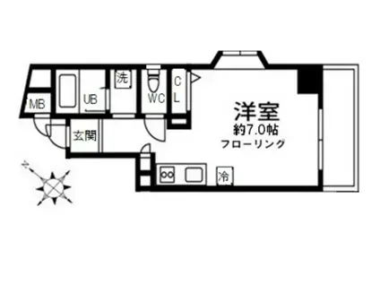 メゾンアワジII(ワンルーム/5階)の間取り写真