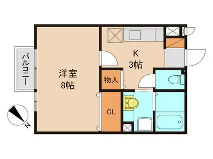 フレンドリースクエア(1K/1階)の間取り写真
