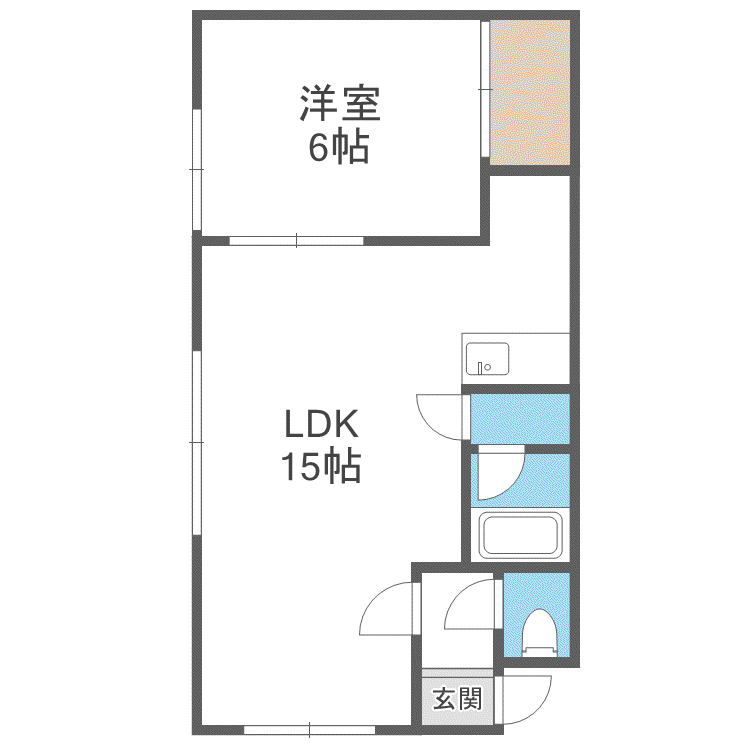 バッフビューティ(1LDK/2階)の間取り写真