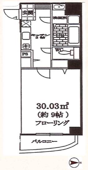 本郷SSレジデンス(1K/6階)の間取り写真