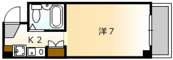 クリエーション中広(1K/2階)の間取り写真
