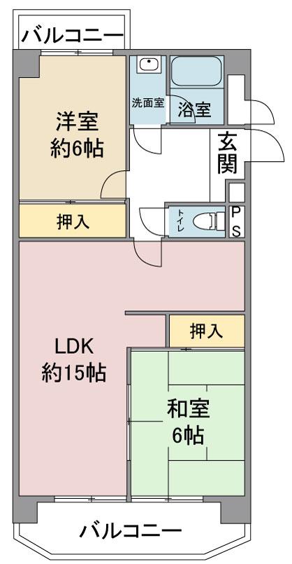 トーク21(2LDK/3階)の間取り写真