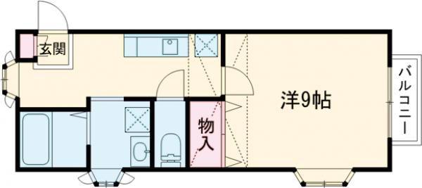 サゥーヂビバII(1K/2階)の間取り写真