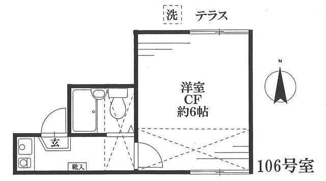 メゾンドパレス62(1K/1階)の間取り写真