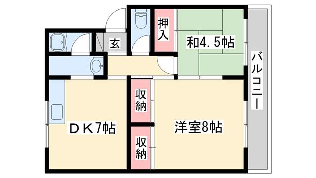 野口マンション(2DK/1階)の間取り写真