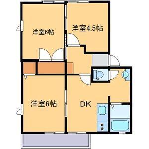 ヴィラパストラルB(3DK/2階)の間取り写真
