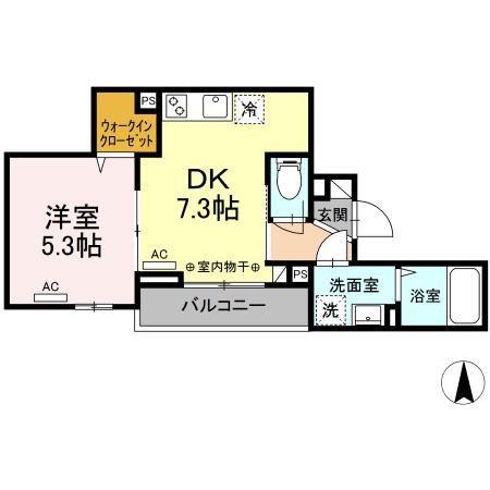 アヴァンス東日暮里(1DK/2階)の間取り写真