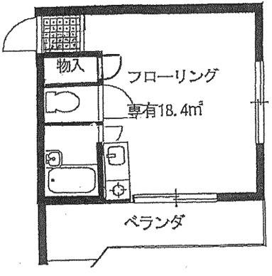 リトル六甲(ワンルーム/4階)の間取り写真
