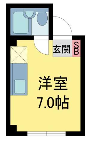 フォセット宝塚(ワンルーム/2階)の間取り写真