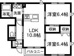 シャーメゾン カーサ・ゲーブル(2LDK/1階)の間取り写真