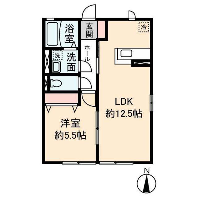 ファミーユ桜木二番館(1LDK/1階)の間取り写真