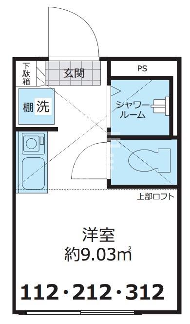 SHANTI CASA四谷若葉(ワンルーム/1階)の間取り写真