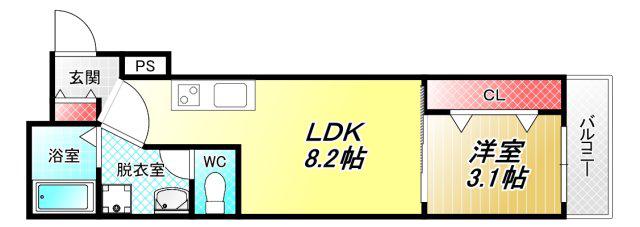 FSTYLE大蓮東1号館(1LDK/1階)の間取り写真