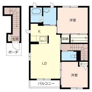 オアシスハイツ(2LDK/2階)の間取り写真