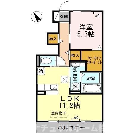 フローラ(1LDK/1階)の間取り写真