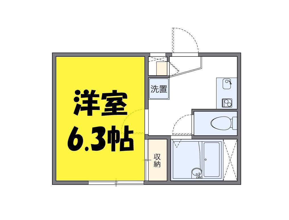 サンライズ(1K/2階)の間取り写真