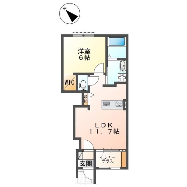 アンソレイエ(1LDK/1階)の間取り写真