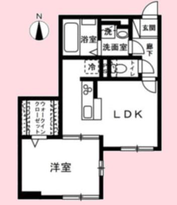 LE BOULEAU BLANC(1LDK/1階)の間取り写真