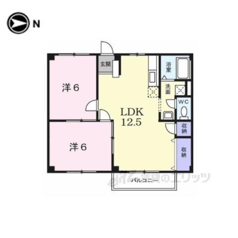 サニーハイツ(2LDK/1階)の間取り写真