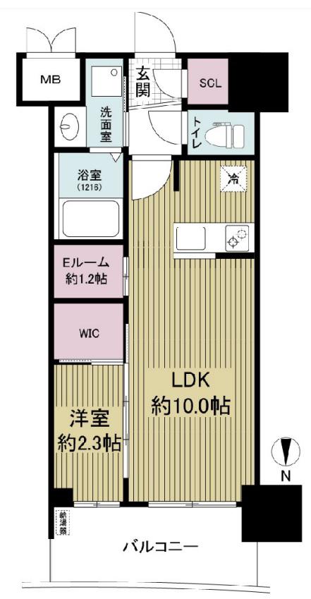 セレニテ本町東リアン(1LDK/6階)の間取り写真