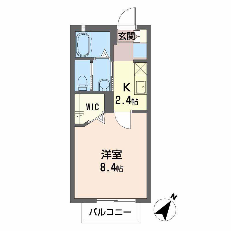 ヴィータ・中田本町(1K/2階)の間取り写真