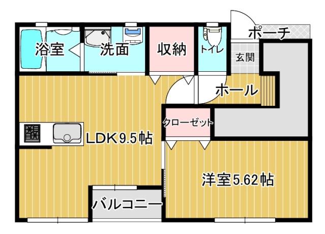 ソラリア(1LDK/1階)の間取り写真