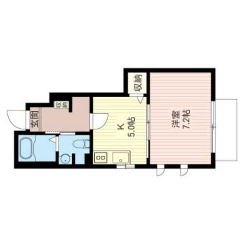 T-HOUSE TAKANAWA(1DK/1階)の間取り写真