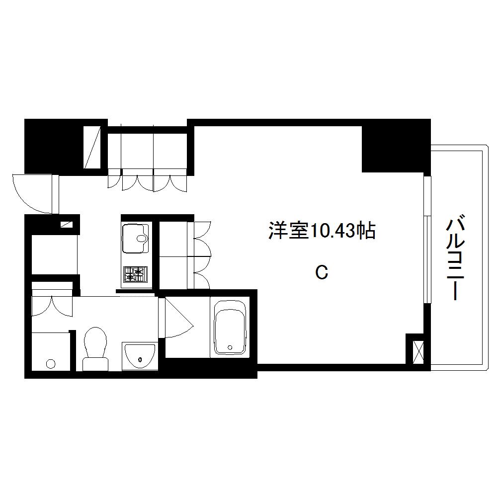COZY COURT MAKI(1K/8階)の間取り写真