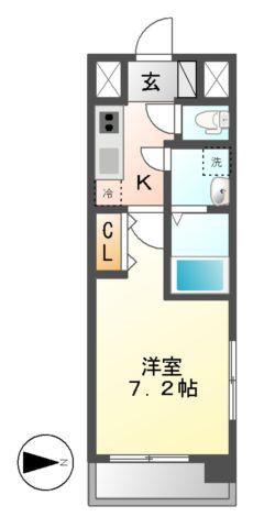 UURコート名古屋名駅(1K/10階)の間取り写真
