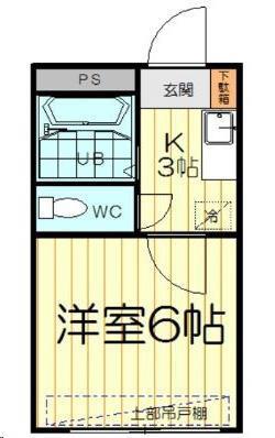 ビューパレス米ケ袋(1K/1階)の間取り写真