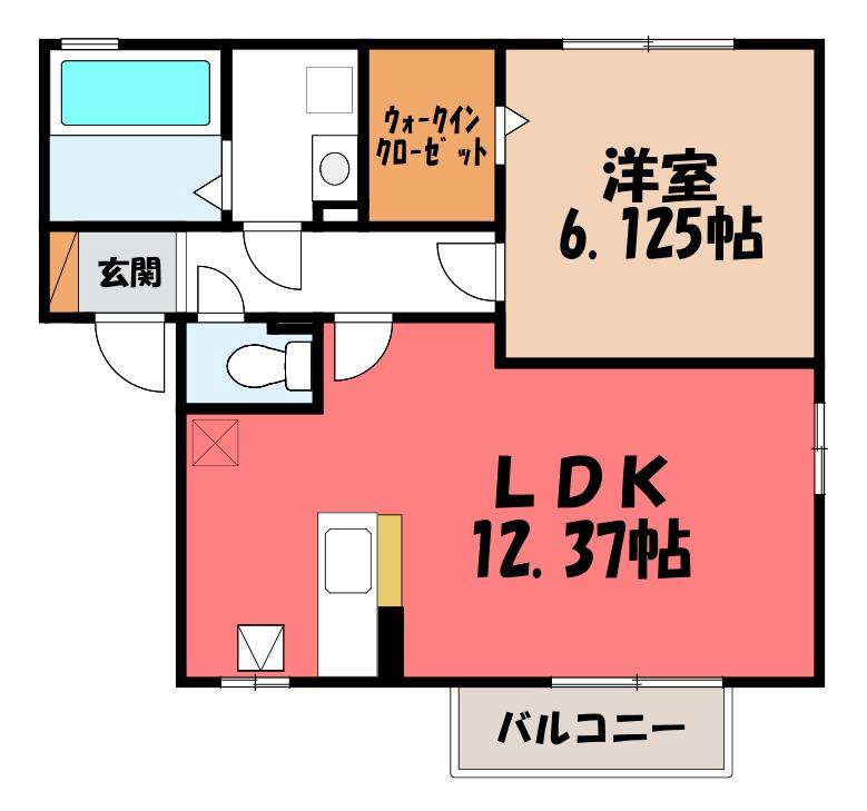 リヴェール(1LDK/1階)の間取り写真